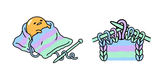 Gudetama Knitting Time Cursor — Gudetama Cursor Pack – Cute Aesthetic Mouse Cursors