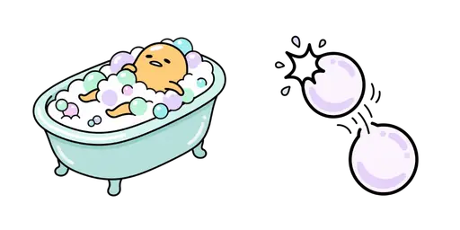 Gudetama Bubble Bath Cursor — Gudetama Cursor Pack – Cute Aesthetic Mouse Cursors