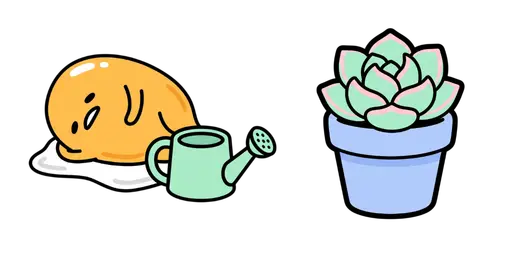 Gudetama Succulent Garden Cursor — Gudetama Cursor Pack – Cute Aesthetic Mouse Cursors