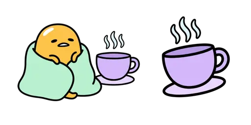 Gudetama Reading Nook & Tea Cursor — Gudetama Cursor Pack – Cute Aesthetic Mouse Cursors