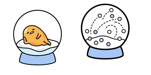 Gudetama Snow Globe Cursor — Gudetama Cursor Pack – Cute Aesthetic Mouse Cursors