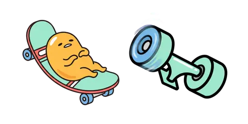 Gudetama Skateboard Chill Cursor — Gudetama Cursor Pack – Cute Aesthetic Mouse Cursors