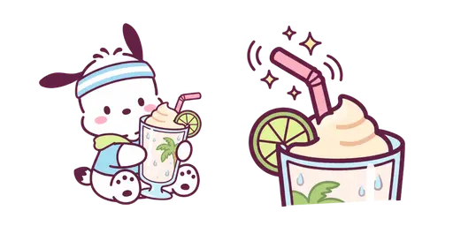Pochacco Post-Workout Coconut Smoothie Cursor — Pochacco Cursor Pack – Cute Aesthetic Mouse Cursors