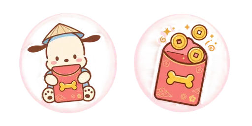 Pochacco Lunar New Year & Bone Lucky Money Cursor — Pochacco Cursor Pack – Cute Aesthetic Mouse Cursors