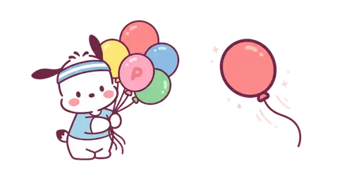 Pochacco Birthday Balloons Cursor — Pochacco Cursor Pack – Cute Aesthetic Mouse Cursors