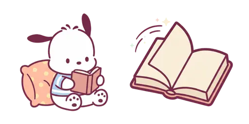 Pochacco Reading Corner Cursor — Pochacco Cursor Pack – Cute Aesthetic Mouse Cursors