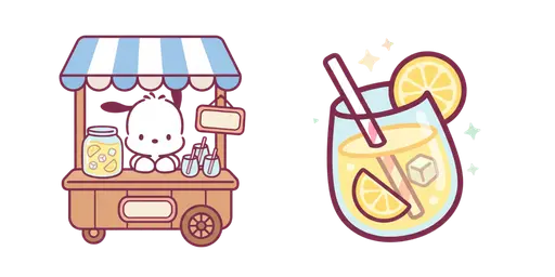 Pochacco Summer Lemonade Stand Cursor — Pochacco Cursor Pack – Cute Aesthetic Mouse Cursors