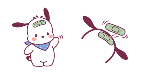 Pochacco Band-Aid Mishap Cursor — Pochacco Cursor Pack – Cute Aesthetic Mouse Cursors