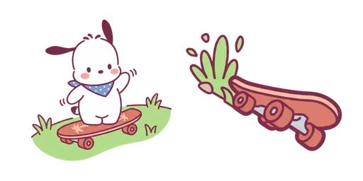 Pochacco Grass Longboarding Cursor — Pochacco Cursor Pack – Cute Aesthetic Mouse Cursors