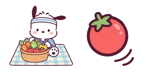 Pochacco Veggie Picnic Cursor — Pochacco Cursor Pack – Cute Aesthetic Mouse Cursors