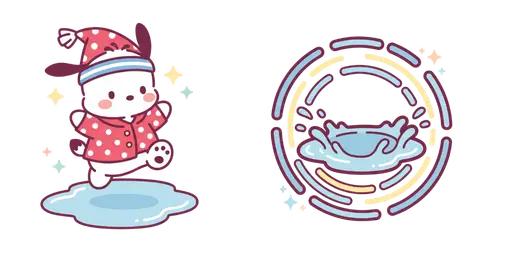 Pochacco Summer Rain Puddles Cursor — Pochacco Cursor Pack – Cute Aesthetic Mouse Cursors