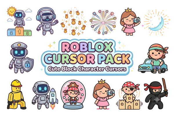Roblox Cursor Pack – Cute Block Character Cursors