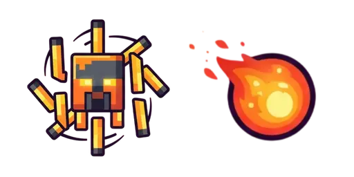 Minecraft Blaze Fire Spin Cursor — Minecraft Mobs Cursor Pack