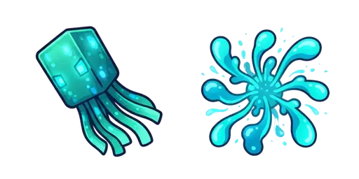 Minecraft Glow Squid Ink Burst Cursor — Minecraft Mobs Cursor Pack
