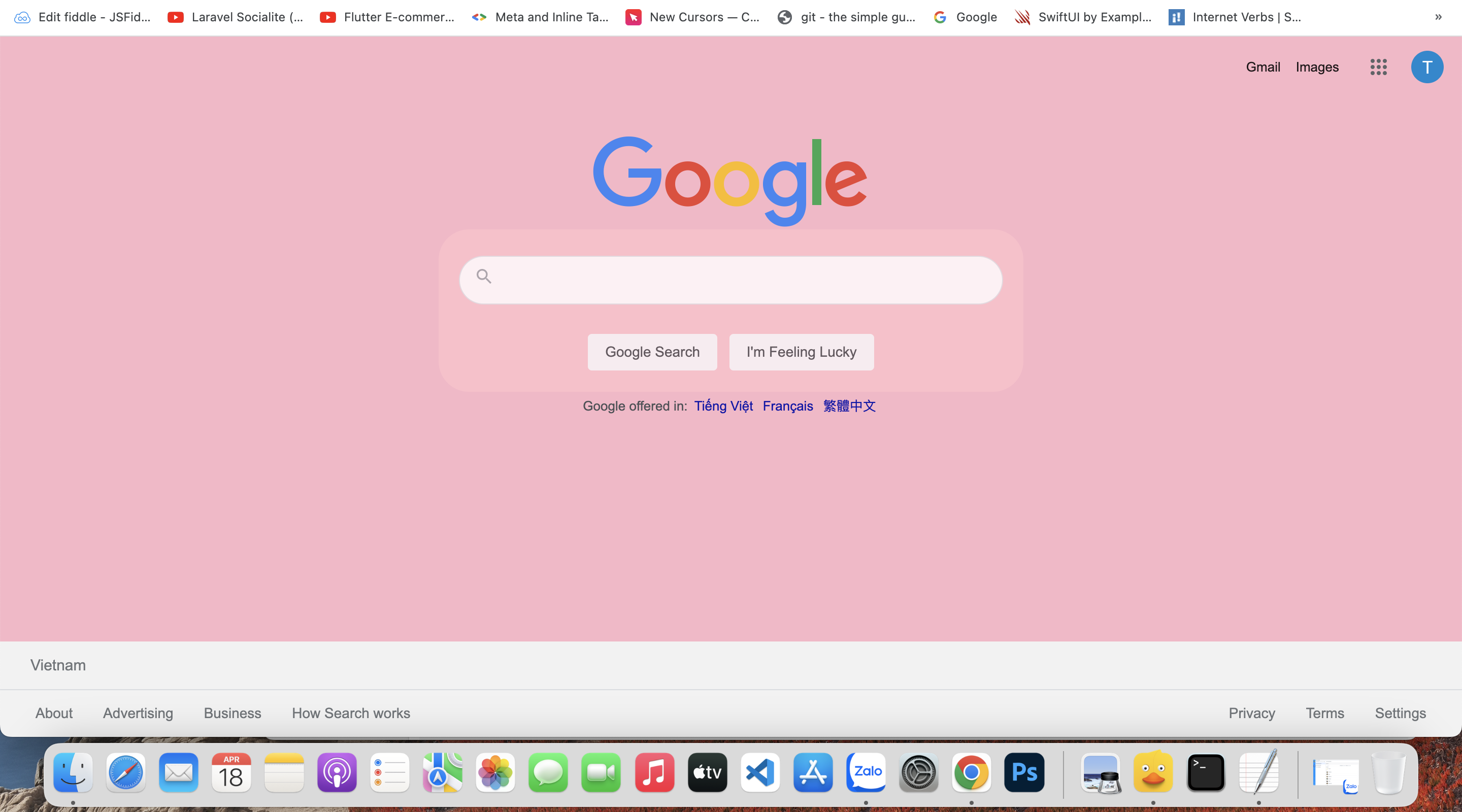 Google Pink theme