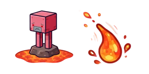 Minecraft Strider Lava Surf Cursor — Minecraft Mobs Cursor Pack