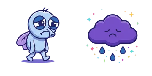 Larval Blue Fly Lonely Walk Cursor — Larva Cursors Pack