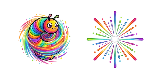 Larval Rainbow Spin Colorful Cursor — Larva Cursors Pack