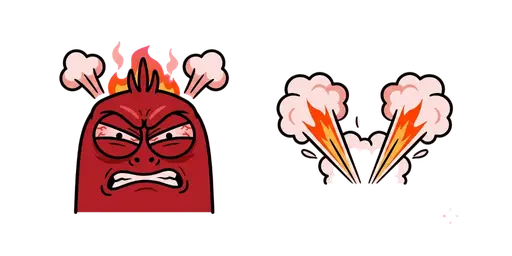 Larval Red Steam Angry Face Cursor — Larva Cursors Pack