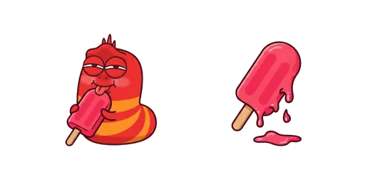 Larval Red Summer Ice Pop Cursor — Larva Cursors Pack