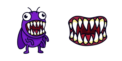 Larval Violet Scary Teeth Reveal Cursor — Larva Cursors Pack