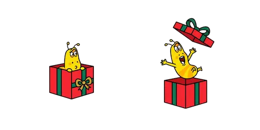 Larval Yellow Christmas Present Cursor — Larva Cursors Pack