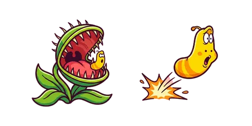 Larval Yellow Vs Insectivorous Plant Cursor — Larva Cursors Pack