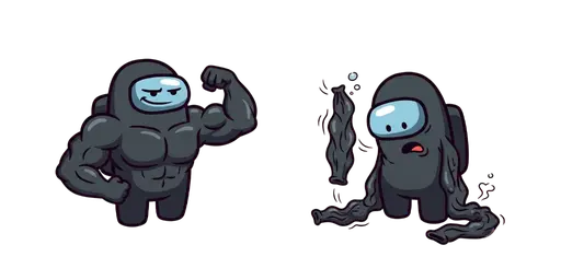 Among Us Black Crewmate Muscles Deflate Cursor — Among Us Cursors Pack