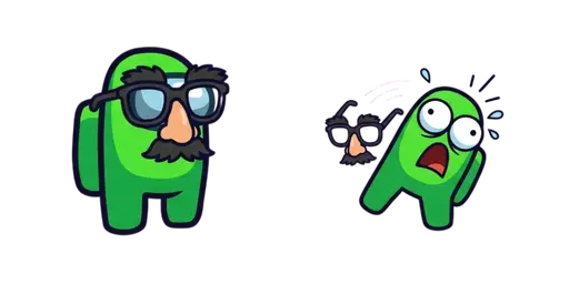 Among Us Green Crewmate Disguise Fail Cursor — Among Us Cursors Pack