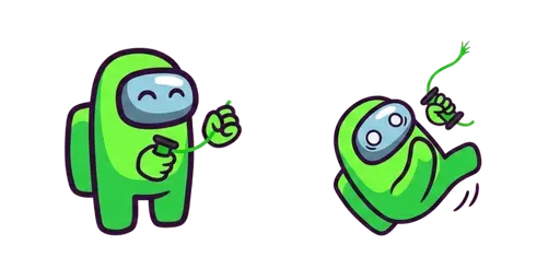 Among Us Lime Crewmate Kite String Snap Cursor — Among Us Cursors Pack