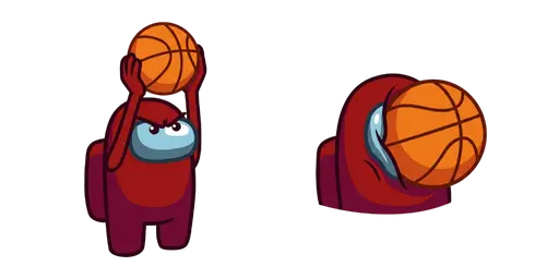 Among Us Maroon Crewmate Basketball Face Cursor — Among Us Cursors Pack