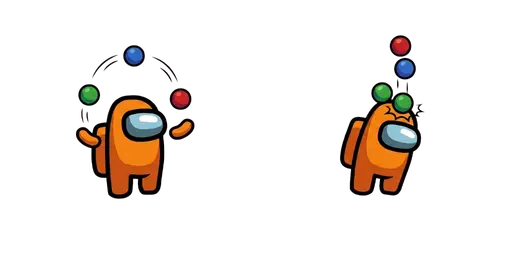 Among Us Orange Crewmate Juggling Drop Cursor — Among Us Cursors Pack