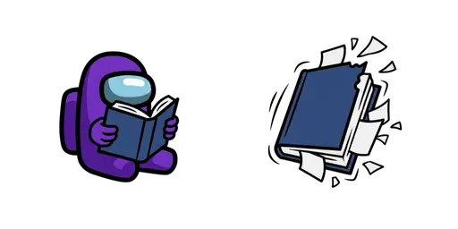 Among Us Purple Crewmate Book Snap Shut Cursor — Among Us Cursors Pack