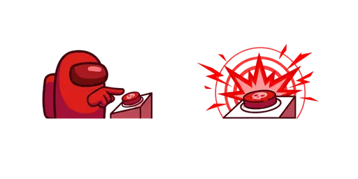 Among Us Red Impostor Sneaking Behind Blue Cursor — Among Us Cursors Pack