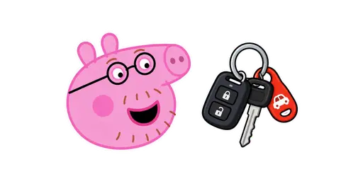 Peppa Pig Daddy Pig & Car Keys Cursor — Peppa Pig Cursors Pack