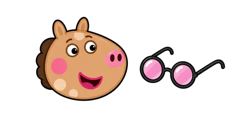 Peppa Pig Daddy Pig & Round Glasses Cursor — Peppa Pig Cursors Pack