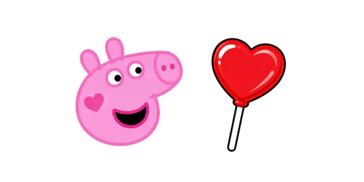 Peppa Pig Peppa Pig & Heart Valentine Cursor — Peppa Pig Cursors Pack