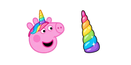Peppa Pig & Unicorn Horn Cursor — Peppa Pig Cursors Pack