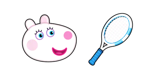 Peppa Pig Suzy Sheep & Tennis Racket Cursor — Peppa Pig Cursors Pack