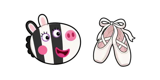 Peppa Pig Zoe Zebra & Ballet Pointe Shoes Cursor — Peppa Pig Cursors Pack