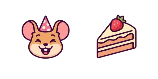 Tom And Jerry - Nibbles & Birthday Cake Slice Cursor — Tom And Jerry Cursors Pack