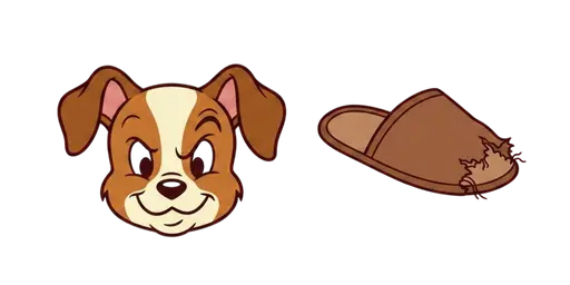 Tom And Jerry - Tyke & Chew Toy Slipper Cursor — Tom And Jerry Cursors Pack