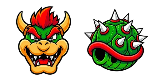 Super Mario - Bowser & Spiked Koopa Shell Cursor — Super Mario Cursors Pack