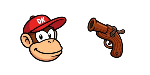 Super Mario - Diddy Kong & Peanut Popgun Cursor — Super Mario Cursors Pack