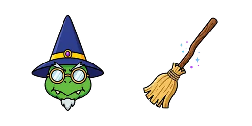 Super Mario - Kamek & Magic Broomstick Cursor — Super Mario Cursors Pack