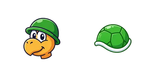 Super Mario - Koopa Troopa & Green Shell Cursor — Super Mario Cursors Pack