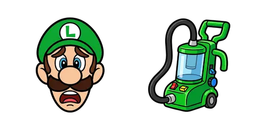 Super Mario - Luigi & Poltergust 3000 Cursor — Super Mario Cursors Pack