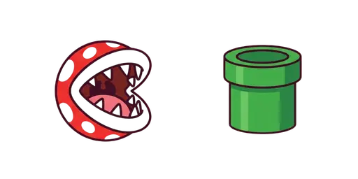 Super Mario - Piranha Plant & Green Warp Pipe Cursor — Super Mario Cursors Pack
