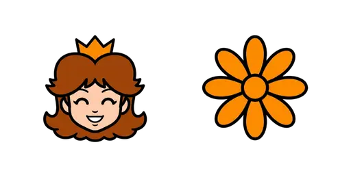 Super Mario - Princess Daisy & Orange Daisy Flower Cursor — Super Mario Cursors Pack