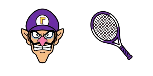Super Mario - Waluigi & Tennis Racket Cursor — Super Mario Cursors Pack